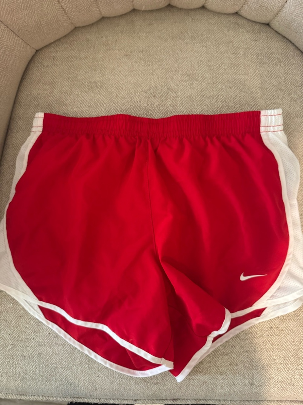 Nike Girl’s Red Athletic Shorts with White Trim